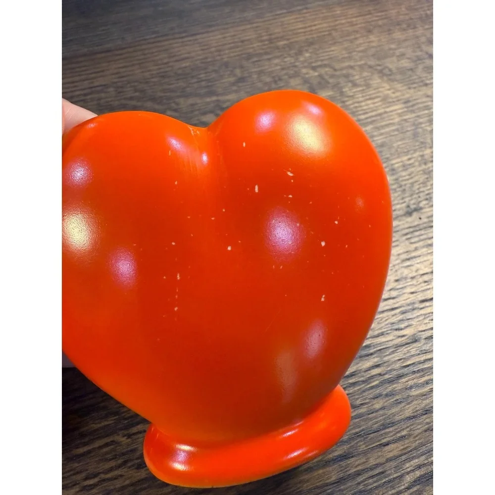1930s Vintage Orange Heart Vase & Mini Ball Pitcher Set – Retro‎ Ceramic Pottery